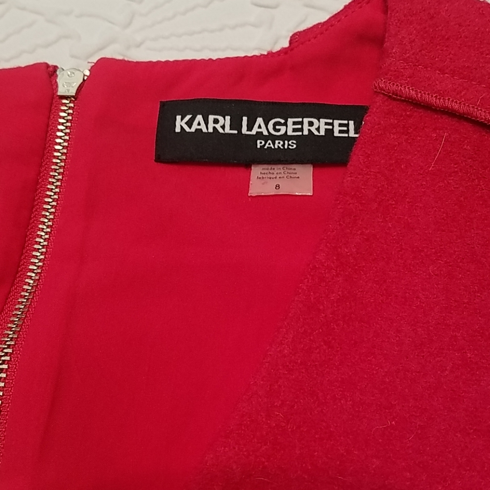 Karl Lagerfeld Paris Designer Pink Wool Dress